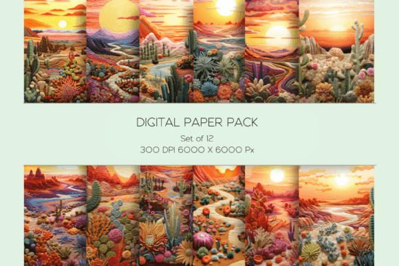 3D Desert Landscape for Unique Embroidery