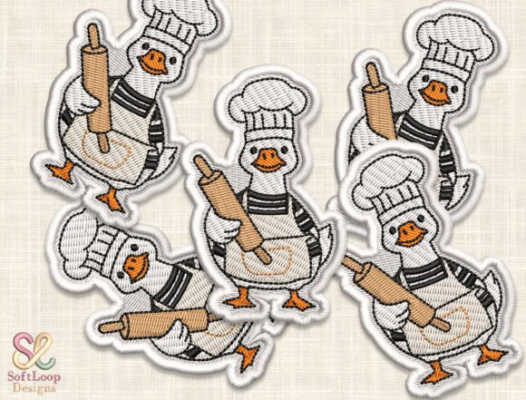 Adorable CHEF GOOSE Patch for Charming Gifts