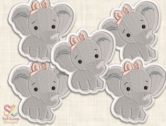 Adorable GIRL ELEPHANT Patch for Apparel