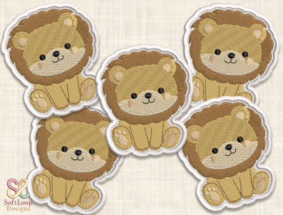 Adorable LION Patch Embroidery Design