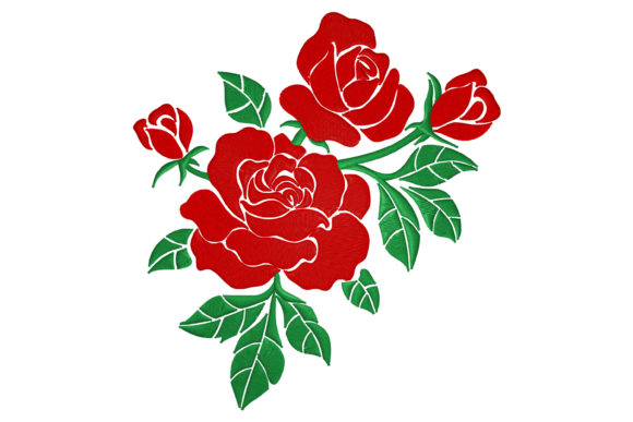 Beautiful Roses: A Festive and Elegant Embroidery Design