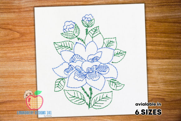 Beautiful Roses with Leaves: A Fresh Embroidery Design