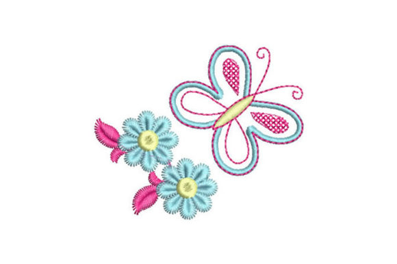 Butterfly with Flowers: A Springtime Embroidery Delight