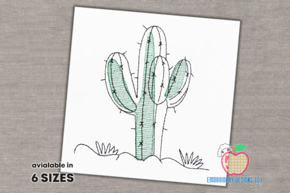 Cactus Plant in Desert Sketch for Holiday Projects