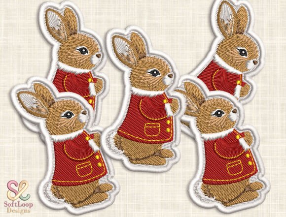 Charming Bunny Patch Embroidery Design