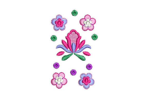 Charming Rose and Flowers Embroidery Design