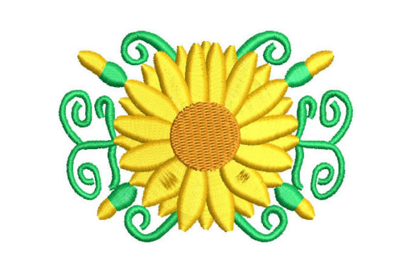 Charming Sunflower with Branches for Branding