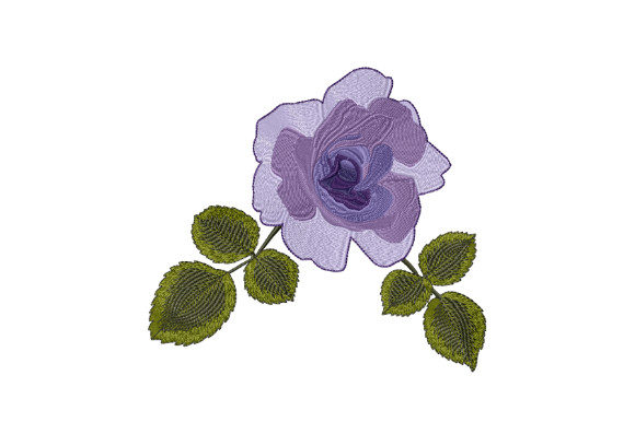 Dark Purple Rose: A Glamorous Embroidery Design