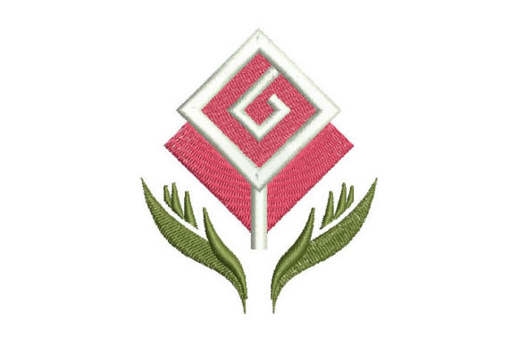 Geometric Rose: A Bold and Charming Embroidery Design