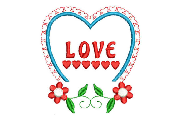 Heart Love Flowers: A Romantic Embroidery Delight