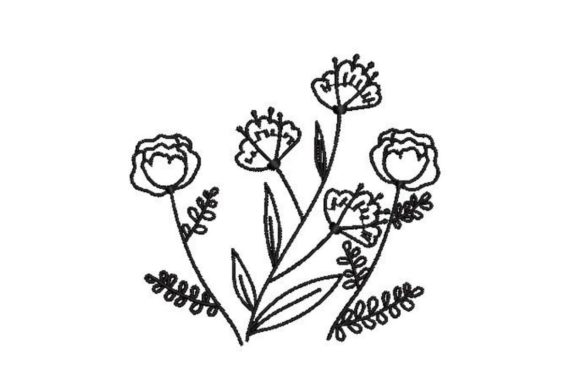 Line Art Flowers: A Fresh Design for Apparel