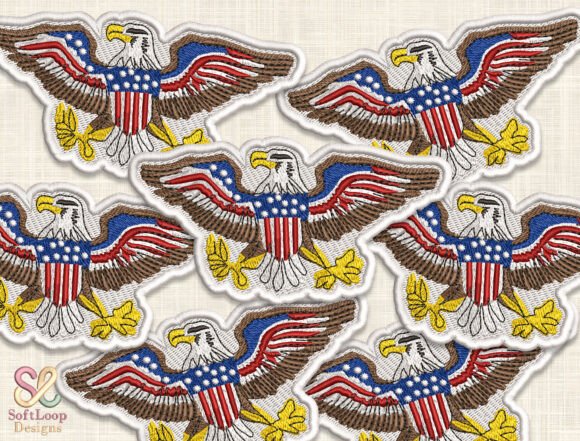 PATRIOTIC AMERICAN Eagle Patch Embroidery