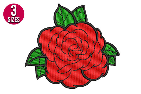 Rose Flower: A Chic and Colorful Embroidery Design