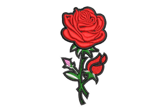 Roses with Black Border: A Versatile Embroidery Design