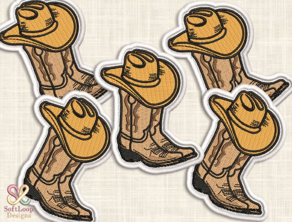 Rustic COWBOY BOOT Patch for Business
