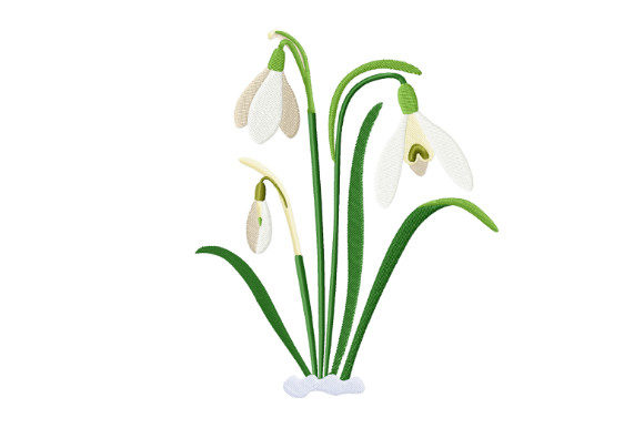 Spring Snowdrops: A Charming Embroidery Design